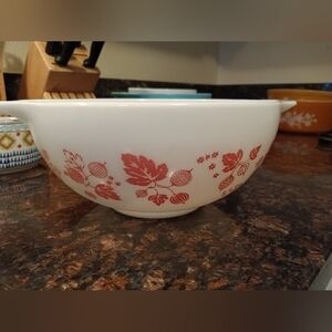 Gooseberry pink and white Pyrex